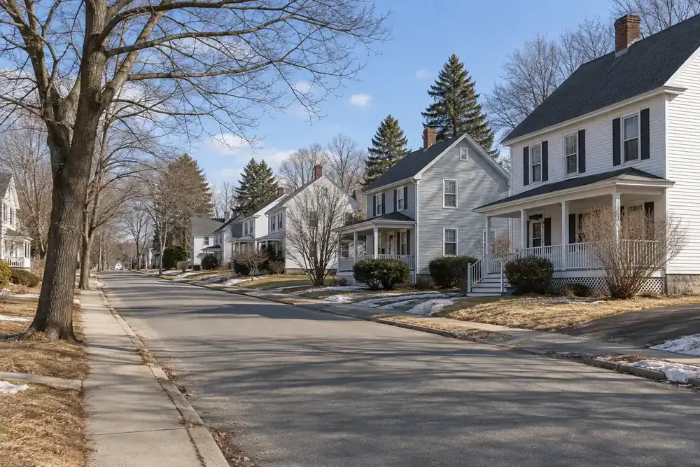 Illustration of a typical residential street in the Somersworth, NH area